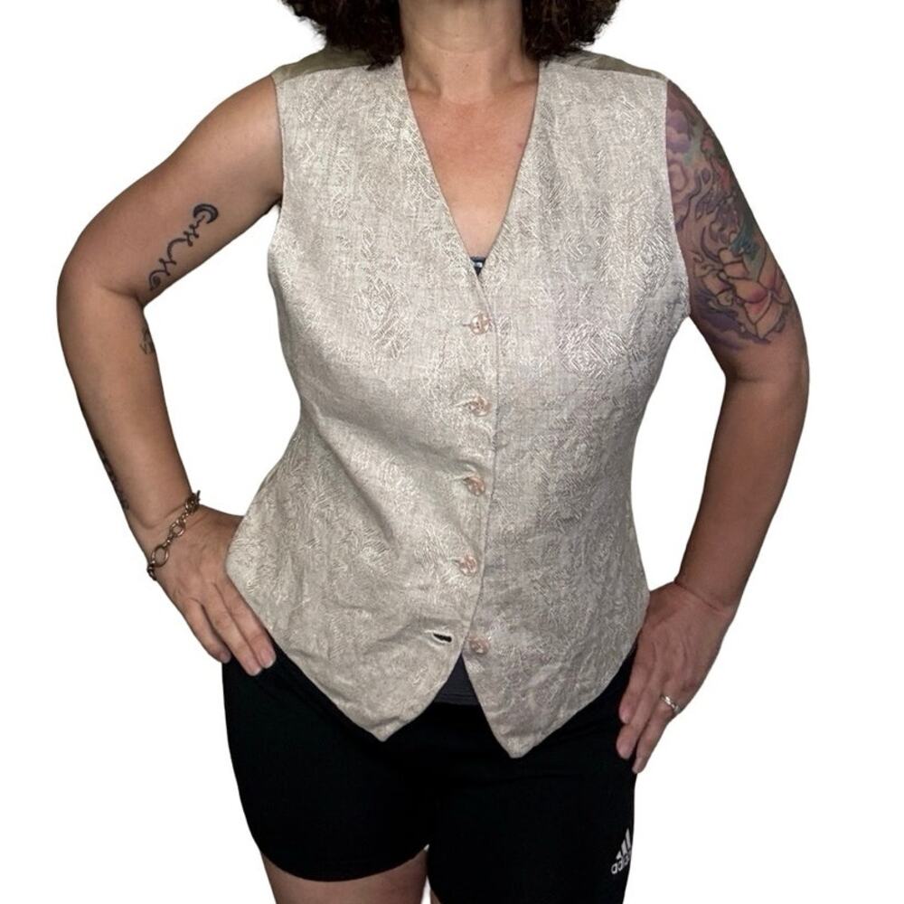 Liz Claiborne Vintage Y2K Tapestry Vest Size 14 - Picture 5 of 6